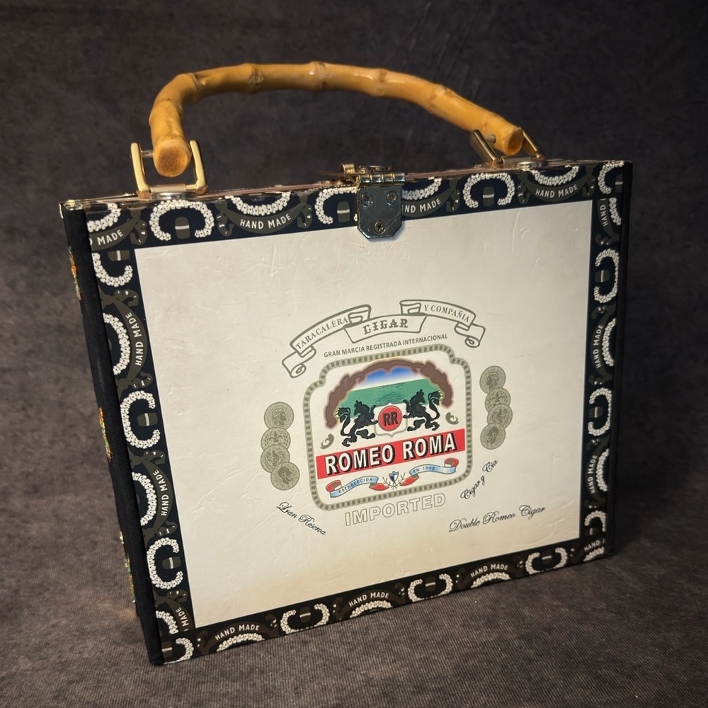 Romeo Roma cigar Box purse with Bamboo Handle